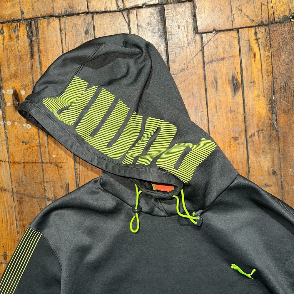 PUMA Act Hero Shield FZ Hoodie Men's Large Gray Athletic Long Sleeve Drawstring - Picture 4 of 11